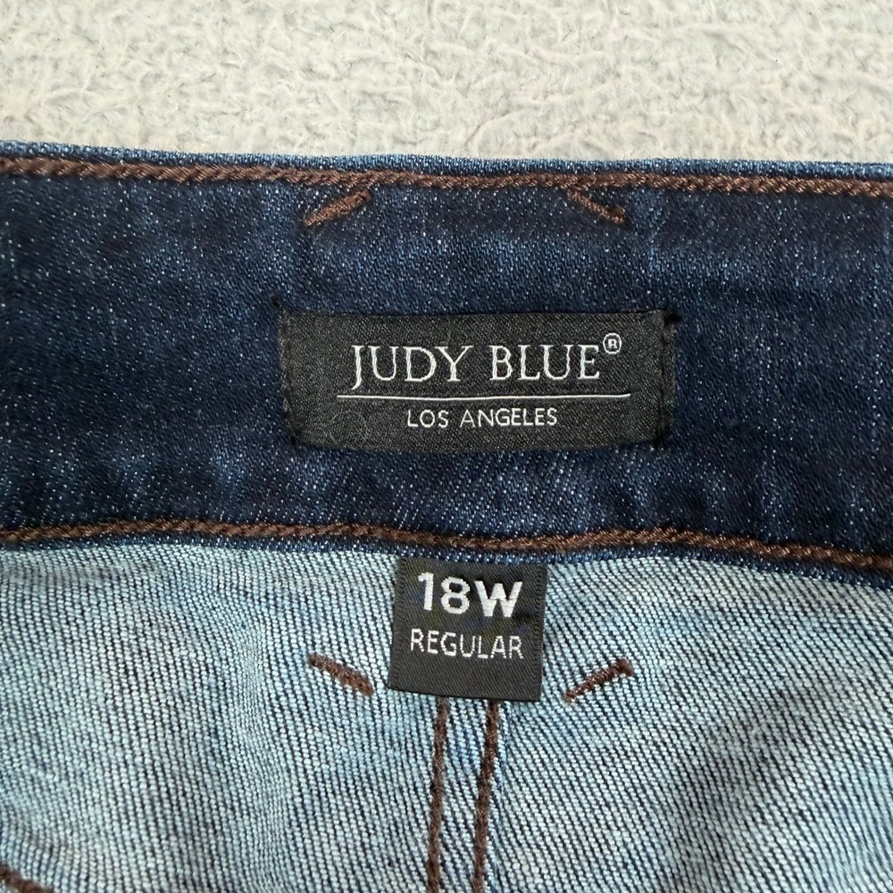Judy Blue Los Angeles Wide Leg Dark Wash Jeans Womens 18W Regular JB82678DK-PL - Picture 6 of 13